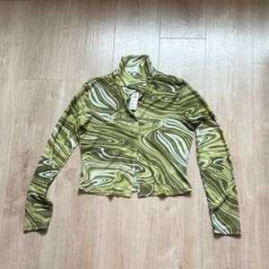 Garage Green Swirl Button Down Shirt